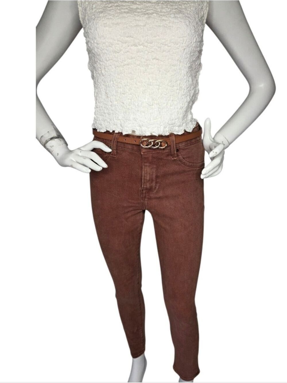 Risen Espresso High Rise Skinny Jeans Size 0/24 | Clean Girl Summer NWT